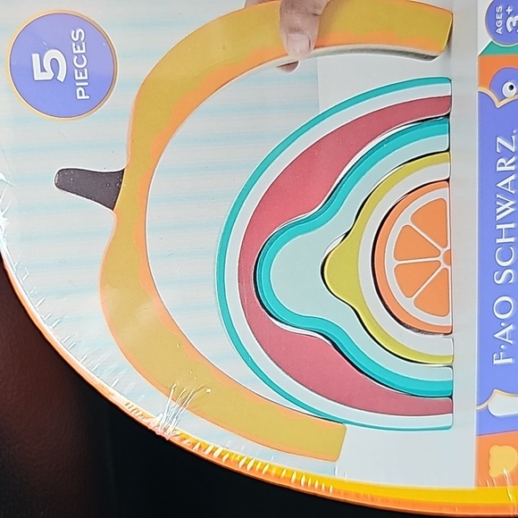 FAO SCHWARZ Fruit Stacker 5pc Wood Building Set New - Picture 3 of 9